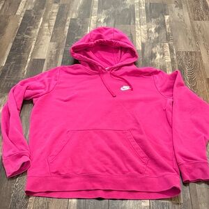 Nike Hot Pink Hoodie with White Swoosh